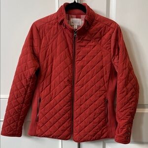 Market and Spruce Women's Red Quilted Puffer Jacket